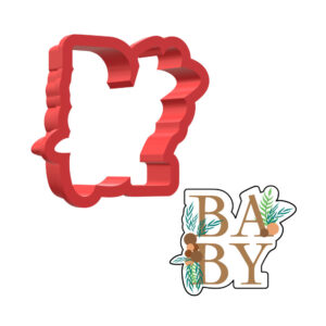 Baby Floral Plaque 3D Cookie Cutter - STL File Digital Download