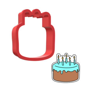 Cake With Candles 3D Cookie Cutter - STL File Digital Download