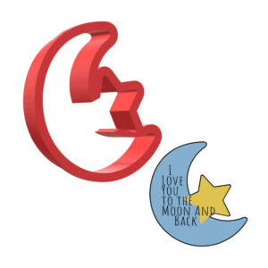 Half Moon With Star 3D Cookie Cutter - STL File Digital Download