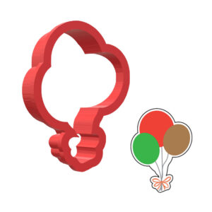 Three Balloons With Bow 3D Cookie Cutter - STL File Digital Download