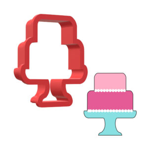 Two Tier Cake With Stand 3D Cookie Cutter - STL File Digital Download
