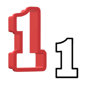Number 1 3D Cookie Cutter - STL File Digital Download