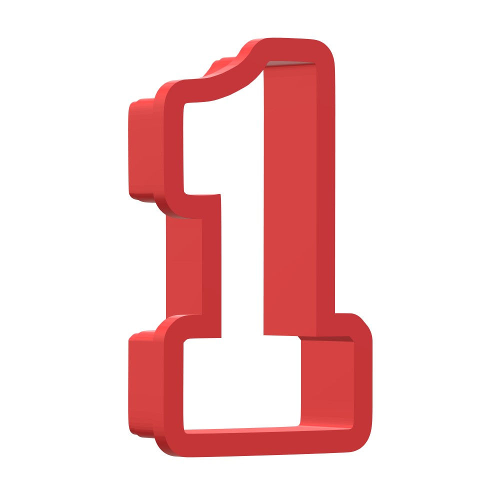 Number-1-3d-cookie-cutter-only-NU1002