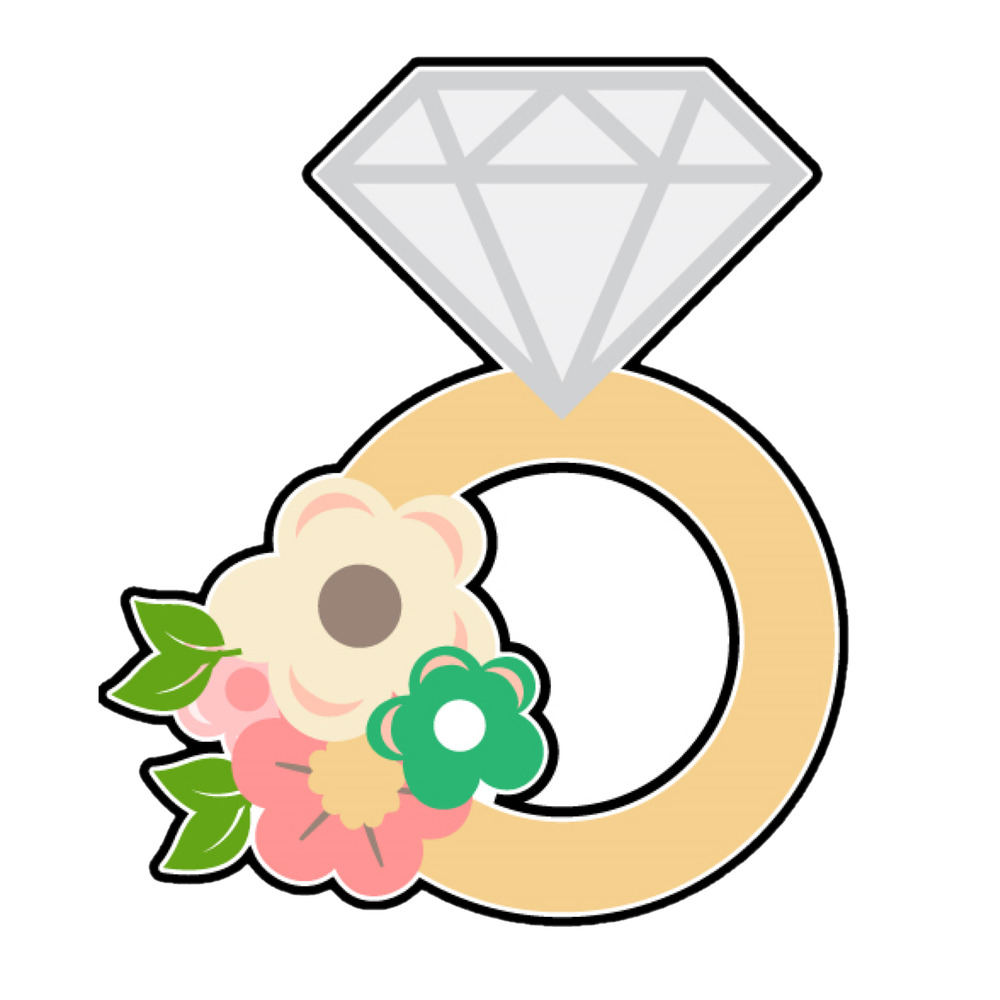 diamond-floral-engagement-wedding-ring-3d-cookie-cutter-wc1002