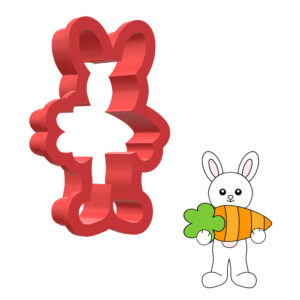 Bunny Holding Carrot 3D Cookie Cutter