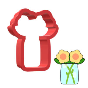 Mason Jar Flowers 3D Cookie Cutter