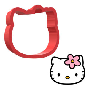 Hello Kitty Face Flower Bow 3D Cookie Cutter