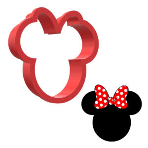 Black N Red Head With Bow 3D Cookie Cutter