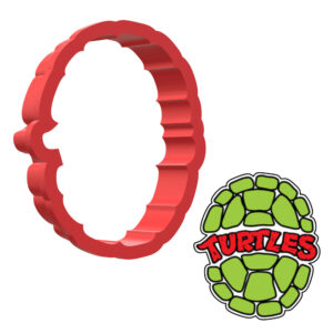 Red Lettered Turtle Shell 3D Cookie Cutter