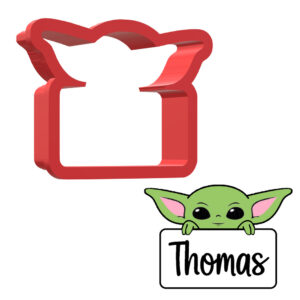 Baby Yoda Name Plaque Style 1 3D Cookie Cutter