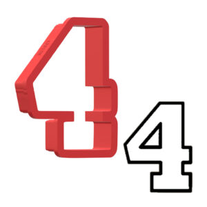 Number 4 3D Cookie Cutter - STL File Digital Download