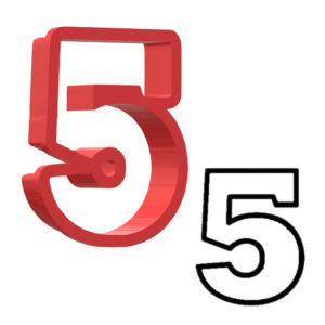 Number 5 3D Cookie Cutter - STL File Digital Download