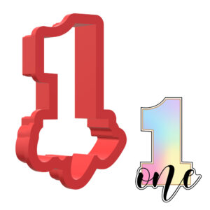 Number 1 With Text 3D Cookie Cutter - STL File Digital Download