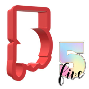 Number 5 With Text 3D Cookie Cutter - STL File Digital Download
