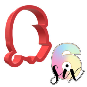 Number 6 With Text 3D Cookie Cutter - STL File Digital Download