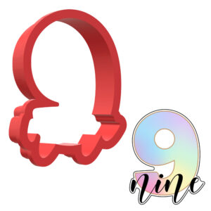 Number 9 With Text 3D Cookie Cutter
