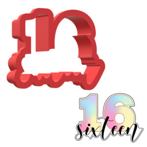 Number 16 With Text 3D Cookie Cutter - STL File Digital Download