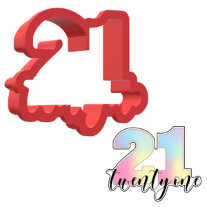 Number 21 With Text 3D Cookie Cutter - STL File Digital Download