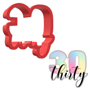Number 30 With Text 3D Cookie Cutter - STL File Digital Download
