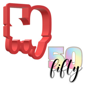 Number 50 With Text 3D Cookie Cutter - STL File Digital Download