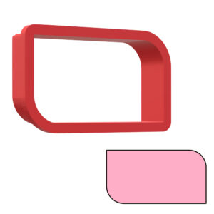 Two Round Corners Rectangle Plaque 3D Cookie Cutter
