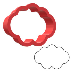 Cloud Plaque Style 1 3D Cookie Cutter - STL File Digital Download