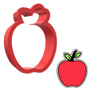 Apple 3D Cookie Cutter - STL File Digital Download