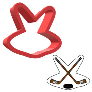 Hockey Sticks Crossed 3D Cookie Cutter - STL File Digital Download