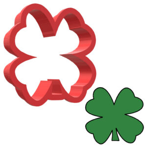 4 Leaf Clover 3D Cookie Cutter - STL File Digital Download