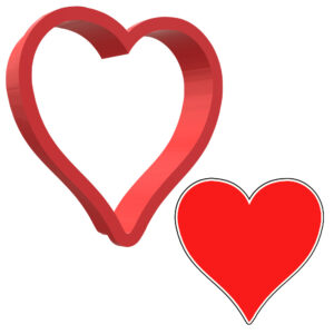 Heart Style 2 3D Cookie Cutter - STL File Digital Download