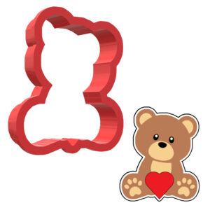 Sitting Bear With Heart 3D Cookie Cutter - STL File Digital Download