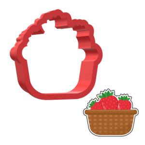Basket Of Strawberries 3D Cookie Cutter - STL File Digital Download