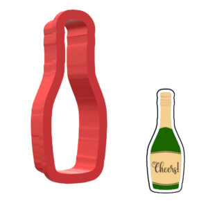 Champagne Bottle 3D Cookie Cutter - STL File Digital Download