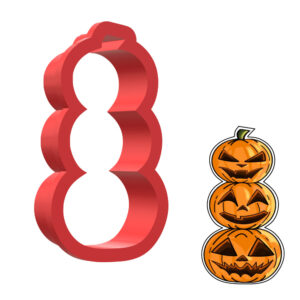 Three Pumpkins Stacked 3D Cookie Cutter