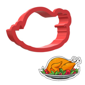 Turkey on Plate 3D Cookie Cutter - STL File Digital Download