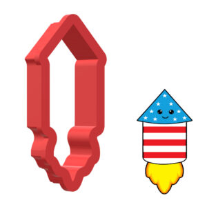 Red White Blue Firework Rocket 3D Cookie Cutter - STL File Digital Download