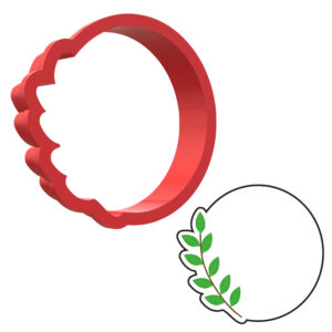 Round Floral Plaque 3D Cookie Cutter