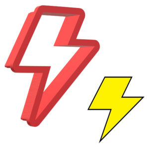 Lightning Bolt 3D Cookie Cutter - STL File Digital Download