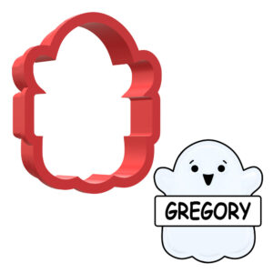 Ghost With Name Plaque 3D Cookie Cutter - STL File Digital Download