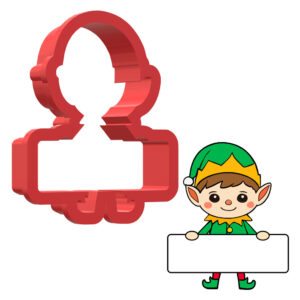 Boy Elf With Sign 3D Cookie Cutter - STL File Digital Download