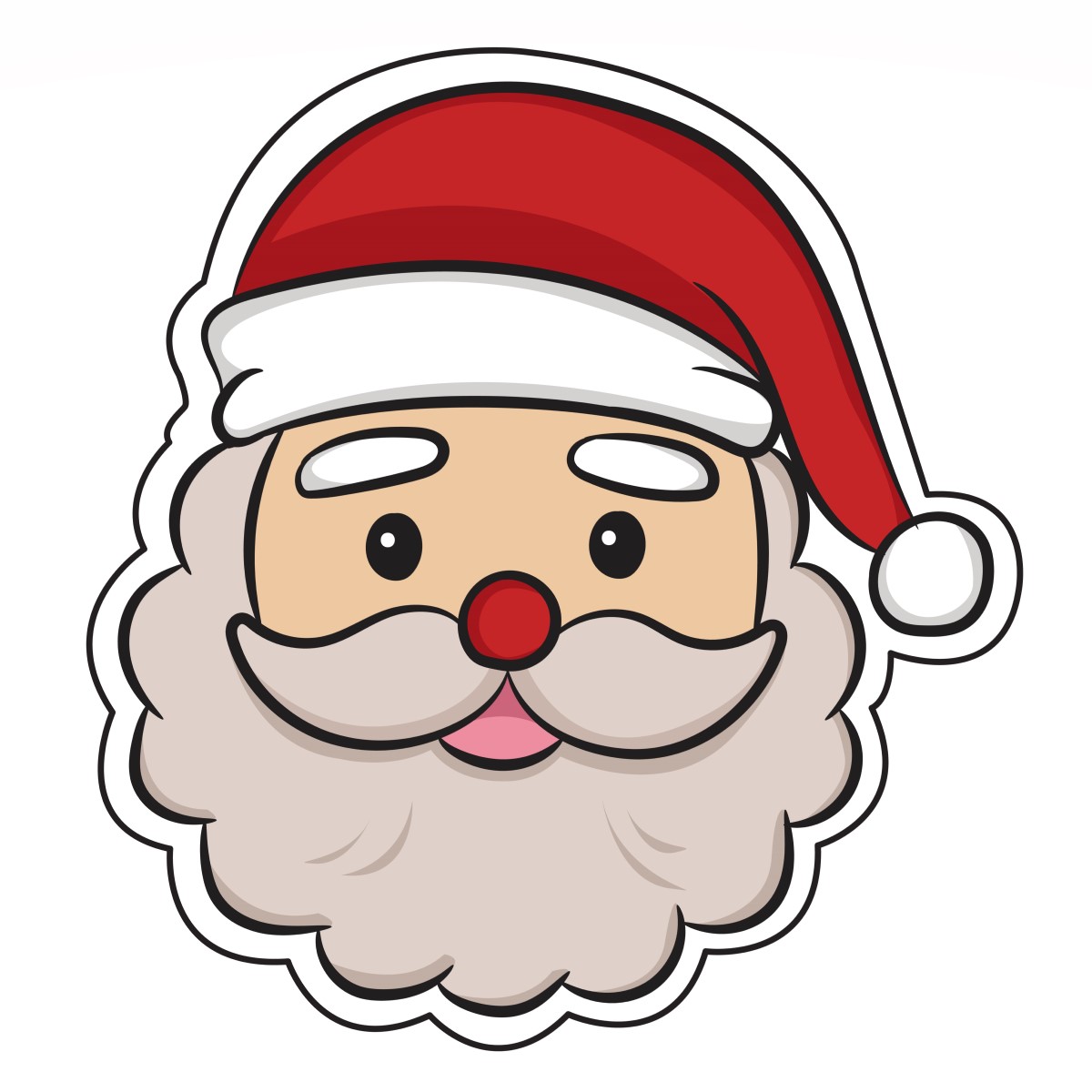 santa face white background