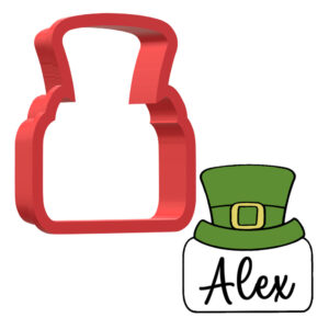 Leprechaun Hat Name Plaque 3D Cookie Cutter - STL File Digital Download