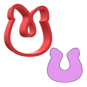Marshmallow Horseshoe Charm 3D Cookie Cutter - STL File Digital Download
