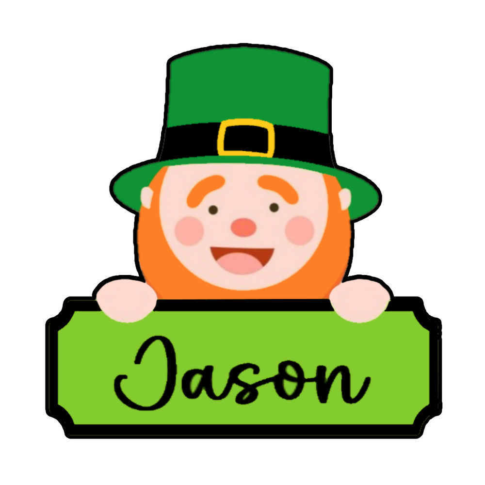 leprechaun-name-plaque-white-background-3d-cookie-cutter-spd1006