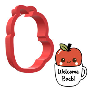 Welcome Back Mug With Apple 3D Cookie Cutter - STL File Digital Download